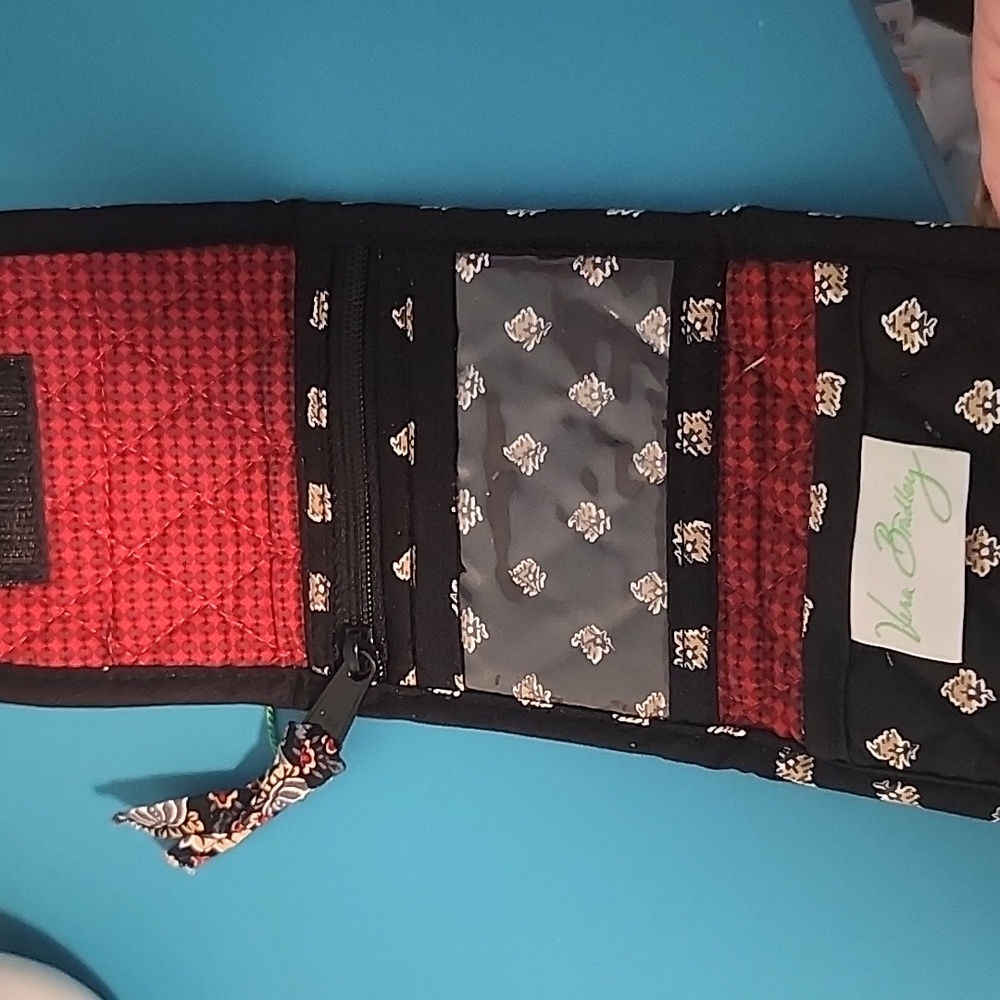 Vera Bradley Classic Black Brand New Drawstring Backpack & Wallet 14" H 11" W - Picture 6 of 10